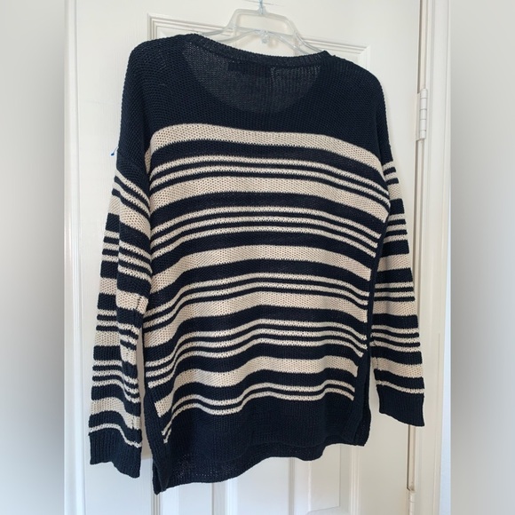 RALPH LAUREN POLO SWEATER BLACK TAN STRIPE COLLEGE PREPPY RESORT NYC DESIGNER - Picture 5 of 5